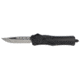 CobraTec Knives CTK-1 Medium OTF Automatic Folding Knife, 3in, D2 Steel, Drop Not Serrated, Aluminum Alloy Black Handle, MBCTK1MDNS