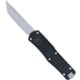 CobraTec Knives Medium FS-X Gen III OTF Knife, 3in, D2 Steel Stonewash Tanto Plain Blade, Black Aluminum Handle, MBLKFSXGEN3TNS