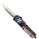 CobraTec Knives FS-3 Medium OTF Automatic Folding Knives, 3in, D2 Steel, Dagger Non-Serrated Blade, Cerakote/Tx Flag Handle, MCTXFS-3DAGNS