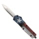 CobraTec Knives FS-3 Medium OTF Automatic Folding Knives, 3in, D2 Steel, Dagger Non-Serrated Blade, Aluminum, Cerakote/Texas Flag Handle, MCTXFS-3DAGNS