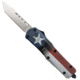 CobraTec Knives FS-3 Medium OTF Automatic Folding Knives, 3in, D2 Steel, Tanto Non-Serrated Blade, Cerakote/Tx Flag Handle, MCTXFS-3TNS