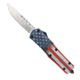 CobraTec Knives FS-3 Medium OTF Automatic Folding Knives, 3in, D2 Steel, Drop Non-Serrated Blade, Cerakote/Usa Flag Handle, MCUSAFS-3DNS