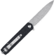 CobraTec Knives Medium Cayden Folding Knives, 3.25in, D2, Stonewashed Plain Drop Point Blade, Black G10 Handle, MCTCAYDENBLKDNS