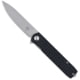 CobraTec Knives Medium Cayden Folding Knives, 3.25in, D2, Stonewashed Plain Drop Point Blade, Black G10 Handle, MCTCAYDENBLKDNS