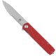 CobraTec Knives Medium Cayden Folding Knives, 3.25in, D2, Stonewashed Serrated Drop Point, Red G10 Handle, MCTCAYDENRDDS
