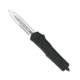 CobraTec Knives FS-3 Medium OTF Automatic Folding Knives, 3in, D2 Steel, Dagger 1 Side Serrated Blade, Black Handle, MBFS-3DAG1SS