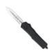 CobraTec Knives FS-3 Medium OTF Automatic Folding Knives, 3in, D2 Steel, Dagger 2 Side Serrated Blade, Black Handle, MBFS-3DAG2SS