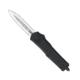 CobraTec Knives FS-3 Medium OTF Automatic Folding Knives, 3in, D2 Steel, Dagger Non-Serrated Blade, Black Handle, MBFS-3DAGNS