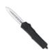 CobraTec Knives FS-3 Medium OTF Automatic Folding Knives, 3in, D2 Steel, Dagger Non-Serrated Blade, Black Handle, MBFS-3DAGNS