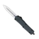 CobraTec Knives FS-3 Medium OTF Automatic Folding Knives, 3in, D2 Steel, Dagger Non-Serrated Blade, Grey Handle, MGYFS-3DAGNS