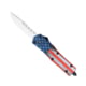 CobraTec Knives FS-3 Medium OTF Automatic Folding Knives, 3in, D2 Steel, Drop Non-Serrated Blade, Ems Handle, MEMSFS-3DNS