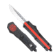 CobraTec Knives FS-3 Medium OTF Automatic Folding Knives, 3in, D2 Steel, Drop Non-Serrated Blade, Red Line Fire Fighter Handle, MRLFFFS-3DNS