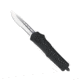 CobraTec Knives FS-3 Medium OTF Automatic Folding Knives, 3in, D2 Steel, Drop Serrated Blade, Black Handle, MBFS-3DS