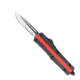 CobraTec Knives FS-3 Medium OTF Automatic Folding Knives, 3in, D2 Steel, Drop Serrated Blade, Red Line Fire Fighter Handle, MRLFFFS-3DS