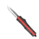 CobraTec Knives FS-3 Medium OTF Automatic Folding Knives, 3in, D2 Steel, Drop Serrated Blade, Red Line Fire Fighter Handle, MRLFFFS-3DS