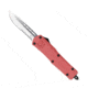 CobraTec Knives FS-3 Medium OTF Automatic Folding Knives, 3in, D2 Steel, Drop Serrated Blade, Red Handle, MRFS-3DS