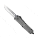 CobraTec Knives FS-3 Medium OTF Automatic Folding Knives, 3in, D2 Steel, Drop Serrated Blade, Stonewash Handle, MSWFS-3DS