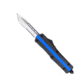 CobraTec Knives FS-3 Medium OTF Automatic Folding Knives, 3in, D2 Steel, Tanto Serrated Blade, Blue Line Usa Flag Handle, MBLUSAFS-3TS