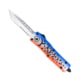 CobraTec Knives FS-3 Medium OTF Automatic Folding Knives, 3in, D2 Steel, Tanto Serrated Blade, Cerakote/Lure Blue Handle, MFLBLUFS-3TS
