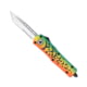 CobraTec Knives FS-3 Medium OTF Automatic Folding Knives, 3in, D2 Steel, Tanto Serrated Blade, Cerakote/Lure Green Handle, MFLGNFS-3TS