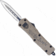 CobraTec Knives FS-3 Medium OTF Automatic Folding Knives, 3in, D2 Steel, Dagger Blade Non Serrated, Sand Handle, MWTPFS3DAGNS