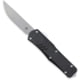 Open Box, Dealer Demo, CobraTec Knives Medium FS-X Gen II OTF Automatic Folding Knife, 3in, Stonewashed D2 Steel, Drop Point, Non-Serrated Blade, Aircraft Aluminum, Black Handle, MBLKFS-XGEN2DNS-DMO