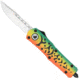 CobraTec Knives FS-3 Medium OTF Automatic Folding Knives, 3in, D2 Steel, Drop Non-Serrated Blade, Cerakote/Lure Green Handle, MFLGNFS-3DNS