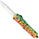 CobraTec Knives FS-3 Medium OTF Automatic Folding Knives, 3in, D2 Steel, Drop Non-Serrated Blade, Aluminum, Cerakote/Lure Green Handle, MFLGNFS-3DNS