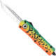 CobraTec Knives FS-3 Medium OTF Automatic Folding Knives, 3in, D2 Steel, Tanto Non-Serrated Blade, Cerakote/Lure Green Handle, MFLGNFS-3TNS