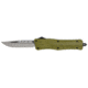CobraTec Knives CTK-1 Medium OTF Automatic Folding Knife, 3in, D2 Steel, Drop Not Serrated, Aluminum Alloy OD Green Handle, MODCTK1MDNS