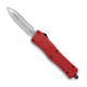 CobraTec Knives CTK-1 Small OTF Automatic Folding Knife, 2.75in, D2 Steel, Dagger Non-Serrated Blade, Red Handle, SRCTK-1SDAGNS