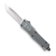 CobraTec Knives CTK-1 Small OTF Automatic Folding Knife, 2.75in, D2 Steel, Tanto Non-Serrated Blade, Grey Handle, SGYCTK-1STNS