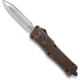 CobraTec Knives CTK-1 Small OTF Automatic Folding Knives, 2.75in, D2 Steel, Dagger Plain Blade, Cerakote Bronze Distressed Handle, SBDCTK1SDAGNS