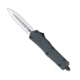 CobraTec Knives FS-3 Small OTF Automatic Folding Knife, 2.75in, D2 Steel, Dagger Non-Serrated Blade, Grey Handle, SGYFS-3DAGNS