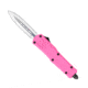 CobraTec Knives FS-3 Small OTF Automatic Folding Knife, 2.75in, D2 Steel, Dagger Non-Serrated Blade, Pink Handle, SPKFS-3DAGNS