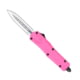 CobraTec Knives FS-3 Small OTF Automatic Folding Knife, 2.75in, D2 Steel, Dagger Non-Serrated Blade, Pink Handle, SPKFS-3DAGNS