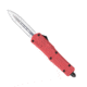 CobraTec Knives FS-3 Small OTF Automatic Folding Knife, 2.75in, D2 Steel, Dagger Non-Serrated Blade, Red Handle, SRFS-3DAGNS