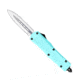 CobraTec Knives FS-3 Small OTF Automatic Folding Knife, 2.75in, D2 Steel, Dagger Non-Serrated Blade, Tiffany Blue Handle, STBFS-3DAGNS