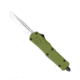CobraTec Knives FS-3 Small OTF Automatic Folding Knife, 2.75in, D2 Steel, Drop Non-Serrated Blade, Od Green Handle, SODFS-3DNS