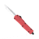 CobraTec Knives FS-3 Small OTF Automatic Folding Knife, 2.75in, D2 Steel, Drop Non-Serrated Blade, Red Handle, SRFS-3DNS