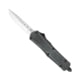 CobraTec Knives FS-3 Small OTF Automatic Folding Knife, 2.75in, D2 Steel, Drop Non-Serrated Blade, Stonewash Handle, SSWFS-3DNS