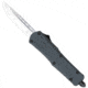 CobraTec Knives FS-3 Small OTF Automatic Folding Knife, 2.75in, D2 Steel, Drop Non-Serrated Blade, Grey Handle, SGYFS-3DNS