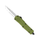 CobraTec Knives FS-3 Small OTF Automatic Folding Knife, 2.75in, D2 Steel, Drop Serrated Blade, Od Green Handle, SODFS-3DS