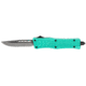 CobraTec Knives CTK-1 Small Automatic Folding Knife, 2.75in, D2 Steel, Drop Not Serrated Blade, Mint Blue Handle, STFCTK1SDNS