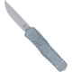 CobraTec Knives Medium FS-X Gen-3 Double Action OTF Automatic Folding Knife, 3in, D2 Steel, Drop Point Blade, Grey Handle, MGRYFS-XGEN3DNS