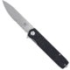 CobraTec Knives Medium Kuzio Assisted Opening Folding Knife, 3.25 in, D2 Steel, Drop Point, G-10, Black Handle, MCTKUZIOBLKDNS