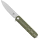 CobraTec Knives Medium Kuzio Assisted Opening Folding Knife, 3.25 in, D2 Steel, Drop Point, G-10, OD Green Handle, MCTKUZIOODGDNS
