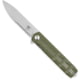 CobraTec Knives Medium Kuzio Assisted Opening Folding Knife, 3.25 in, D2 Steel, Drop Point, Serrated Blade, G-10, OD Green Handle, MCTKUZIOODGDS, 1410123