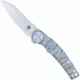 CobraTec Rogue Assisted Opening Folding Knife, 3.125 in, M390 Steel, Clip Point Blade, Titanium, Digital Camo Handle, CTROGM390CPNS