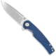 CobraTec Knives Samson Folding Knife, 3.25 in, D2 Steel, Clip Point, Micarta, Blue Handle, CTSAMSONBLU, 1410161